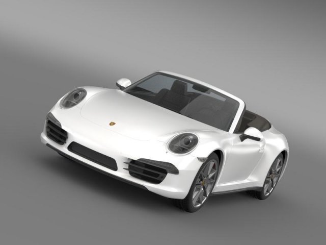 porsche 911 carerra 4 cabrio 2013 3D Модель .c4d .max .obj .3ds .fbx .stl .blend 