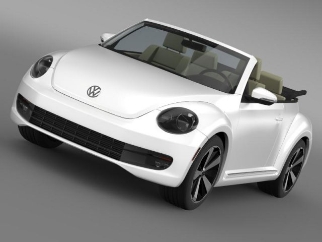 vw beetle turbo cabrio 3D Model .c4d .max .obj .3ds .fbx .stl .blend 