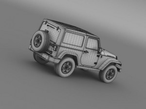 jeep wrangler rubicon 2007 3D Model