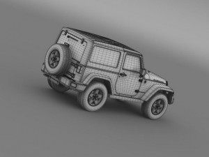 jeep wrangler rubicon 2012 Modello 3D