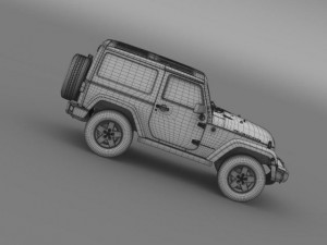 jeep wrangler rubicon 2012 Modello 3D