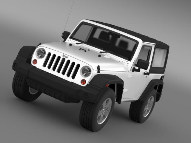 jeep wrangler uk sport 2008 Model 3D .c4d .max .obj .3ds .fbx .stl .blend 