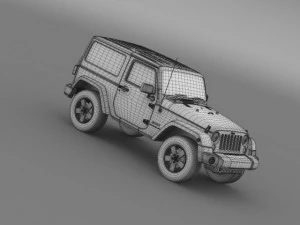 jeep wrangler uk sport 2008 3D Model