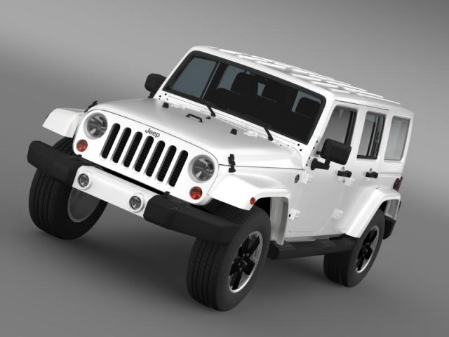 jeep wrangler unlimited altitude 2012 3D Model .c4d .max .obj .3ds .fbx .stl .blend 