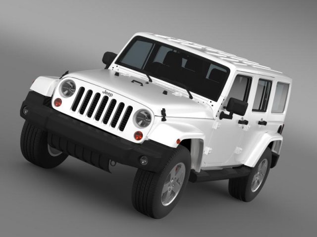jeep wrangler unlimited sahara eu spec 2011 Modello 3D .c4d .max .obj .3ds .fbx .stl .blend 