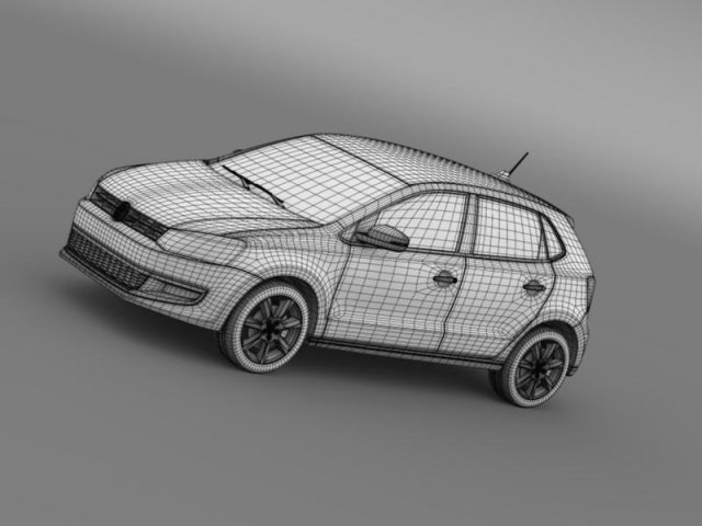 volkswagen polo bifuel 5d 20102013 3D Model in Compact Cars 3DExport