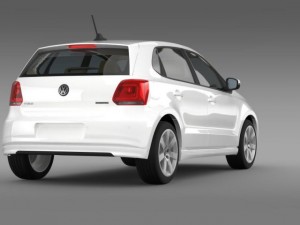 volkswagen polo bluemotion 5d 20102013 Modèle 3D