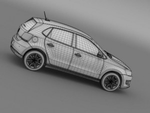 volkswagen polo bluemotion 5d 20102013 Modèle 3D
