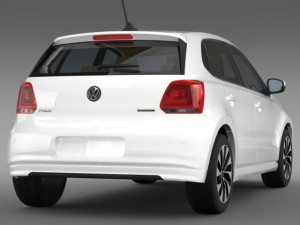 volkswagen polo bluemotion 5d 2014 3D 모델