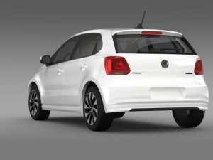 volkswagen polo bluemotion 5d 2014 3D 모델