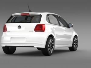 volkswagen polo bluemotion 5d 2014 3D 모델
