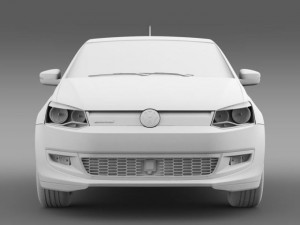 volkswagen polo bluemotion 5d 2014 3D 모델