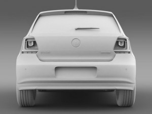volkswagen polo bluemotion 5d 2014 3D 모델