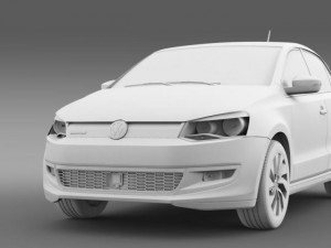 volkswagen polo bluemotion 5d 2014 3D 모델