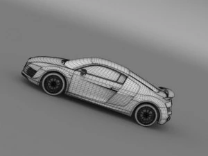 audi r8 lmx 2014 3D Model