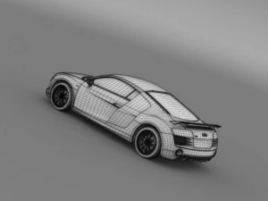 audi r8 lmx 2014 3D Model