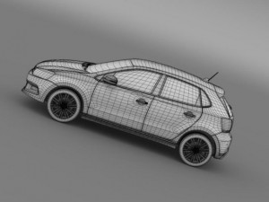 volkswagen polo bluegt 5d 2014 3D Model