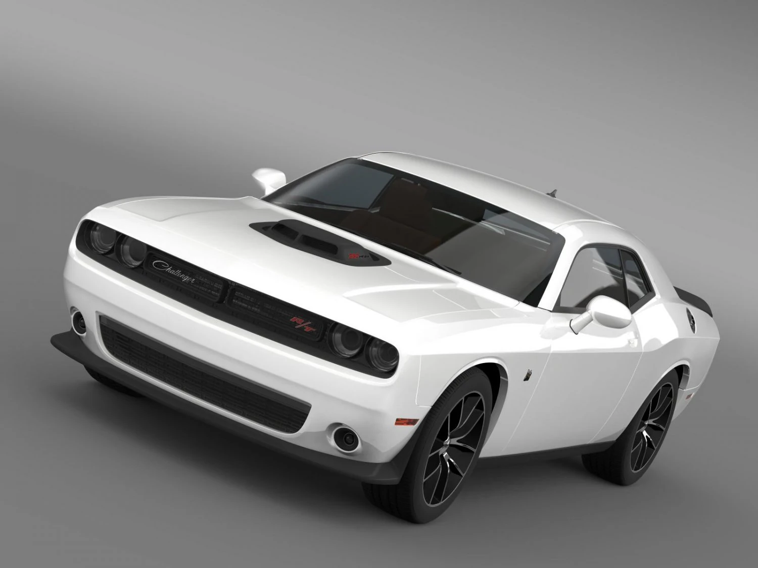 dodge challenger 392 hemi scat pack shaker lc 2015 3D Model .c4d .max .obj .3ds .fbx .stl .blend