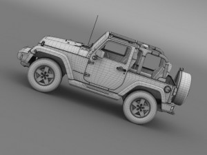 jeep wrangler mountain 2012 3D 模型