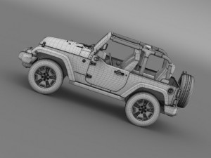 jeep wrangler willys 2014 Modelo 3D