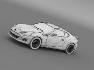 subaru brz aero package zc6 2012 3D Model