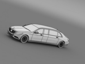 mercedes benz s klasse pullman limousine 2016 3D Модель
