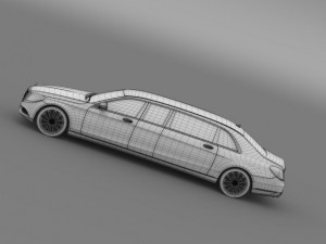 mercedes benz s klasse pullman limousine 2016 3D Модель