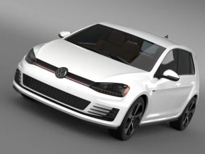 volkswagen golf gti 5 pintu 2015 Model 3D
