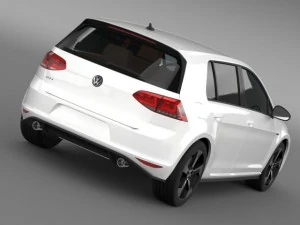 volkswagen golf gti 5 door 2015 3D Model