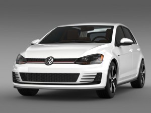 volkswagen golf gti 5 door 2015 3D Model