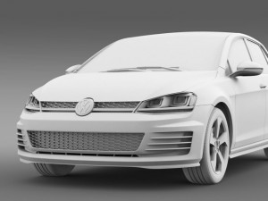 volkswagen golf gti 5 door 2015 3D Model