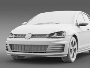 volkswagen golf gti 5 door 2015 3D Model
