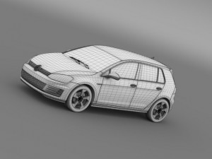 volkswagen golf gti 5 door 2015 3D Model