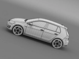 volkswagen golf gti 5 door 2015 3D Model