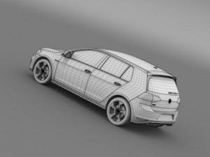 volkswagen golf gti 5 door 2015 3D Model