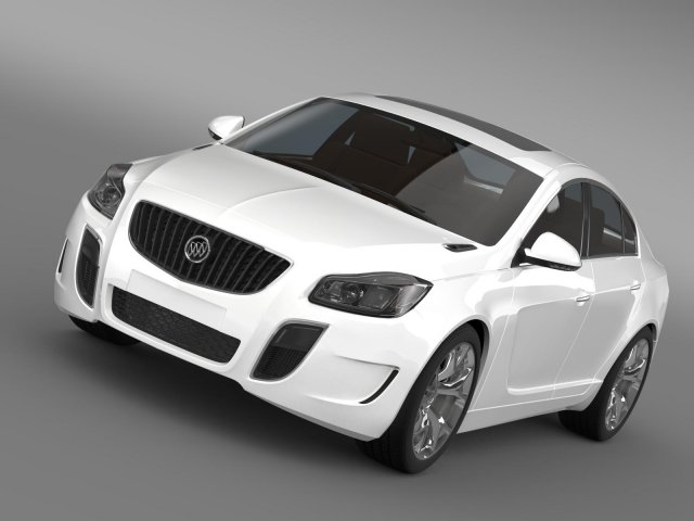 buick regal gs 20112013 3D Model .c4d .max .obj .3ds .fbx .stl .blend 