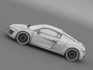 bb audi r8 v10 plus 2013 3D Model