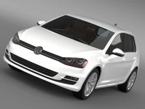volkswagen golf tdi 5d 2015 Model 3D
