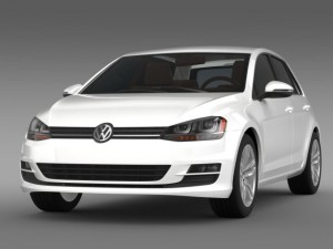 volkswagen golf tdi 5d 2015 3D Model