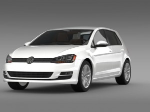 volkswagen golf tdi 5d 2015 3D Model