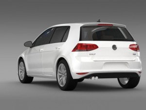 volkswagen golf tdi 5d 2015 3D Model