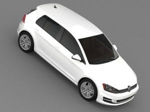 volkswagen golf tdi 5d 2015 3D Model