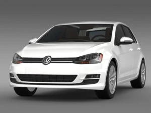 volkswagen golf tsi 5d 2015 Modelo 3D