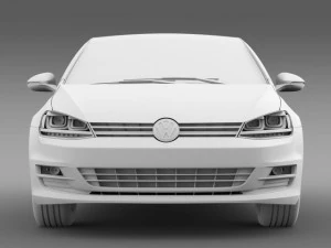 volkswagen golf tsi 5d 2015 Modelo 3D