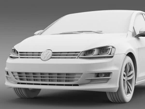 volkswagen golf tsi 5d 2015 Modelo 3D