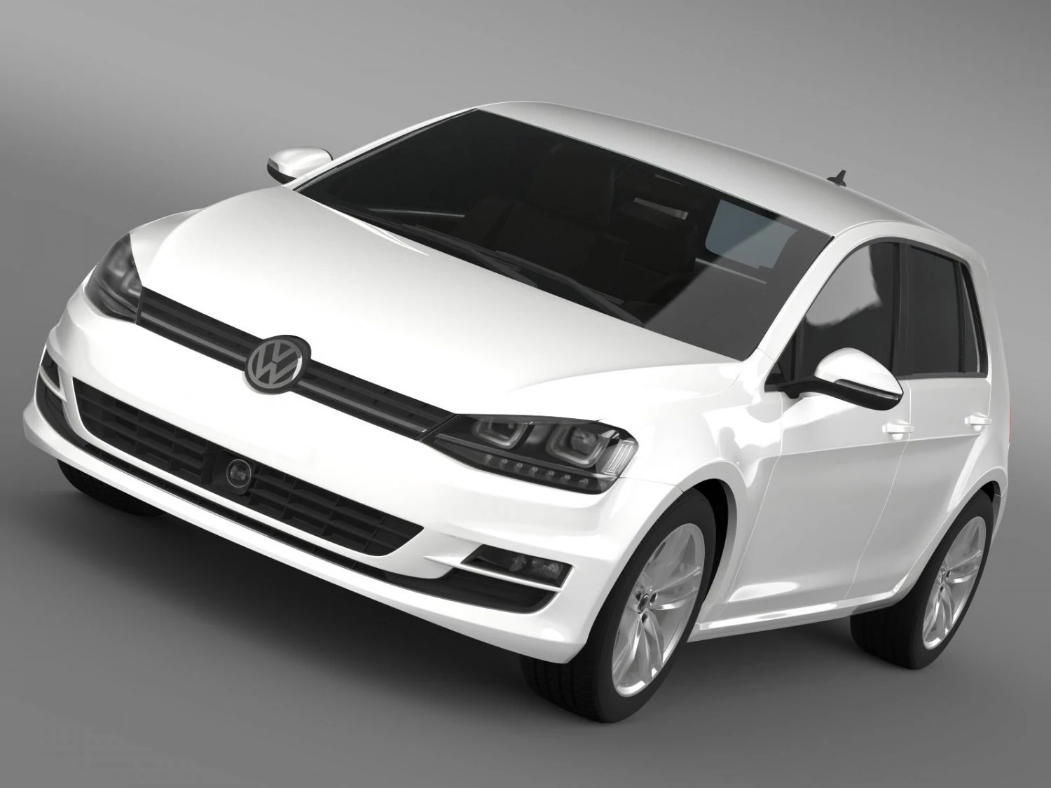 vw golf tdi 4motion 5d typ 5g 2013 3D Model .c4d .max .obj .3ds .fbx .stl .blend
