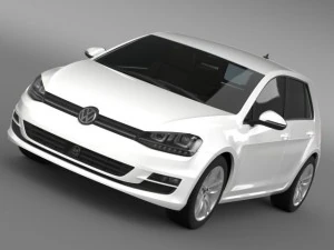 vw golf tdi 4motion 5d tip 5g 2013 3D Model