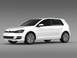 vw golf tdi 4motion 5d typ 5g 2013 3Dモデル