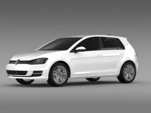vw golf tdi 4motion 5d typ 5g 2013 3D Model