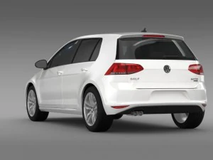 vw golf tdi 4motion 5d typ 5g 2013 3D Model